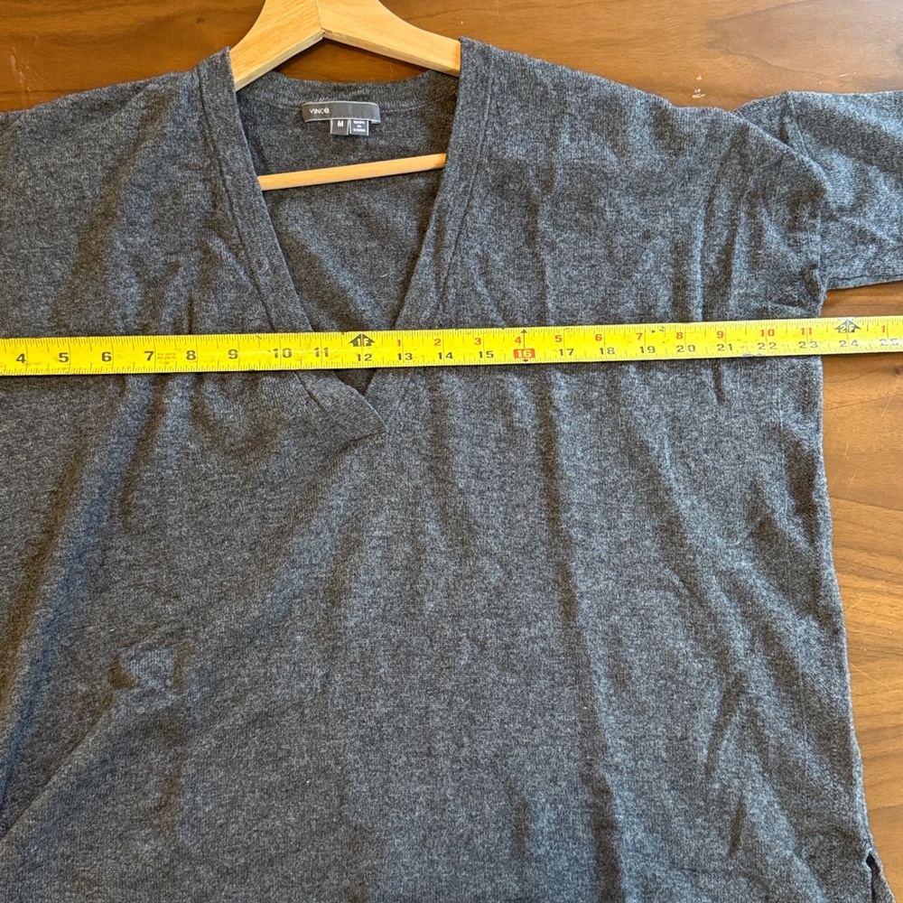 Gray V-Neck Sweater - Picture 3 of 6